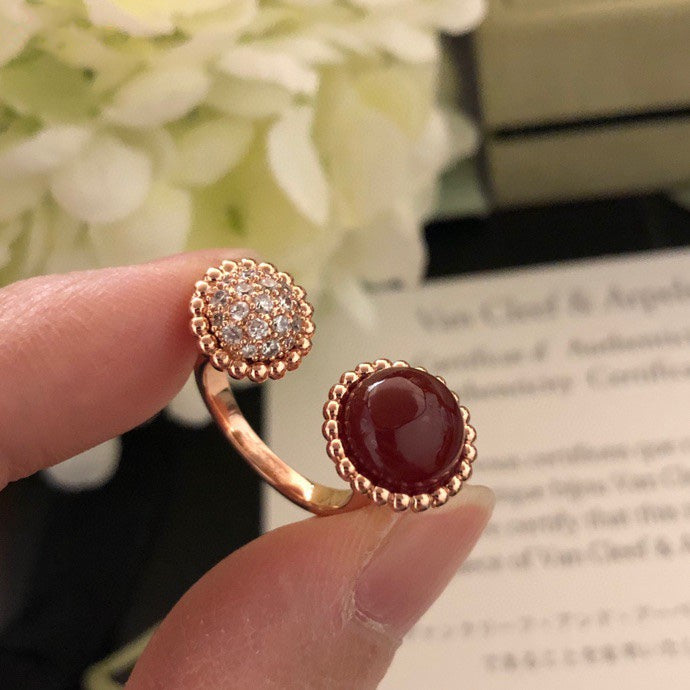[Love Lucky]ANELLO BETWEEN THE FINGER PERLEE COULEURS IN ORO ROSA E DIAMANTI