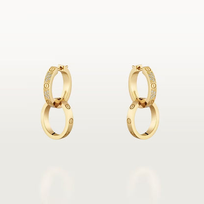 [Love Lucky]LOVE 3.3MM DANGLE HALF DIAMOND EARRINGS