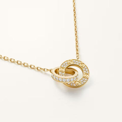 [Love Lucky]LOVE  FULL DIAMOND PENDANT NECKLACE