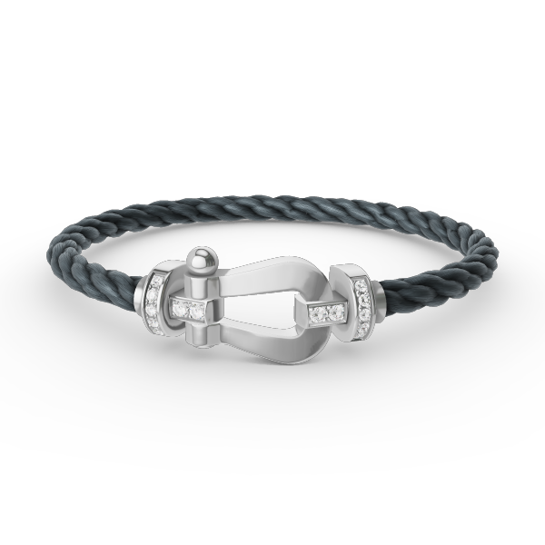 [Love Lucky]FORCE LARGE HORSESHOE HALF DIAMOND BRACELET SILVER
