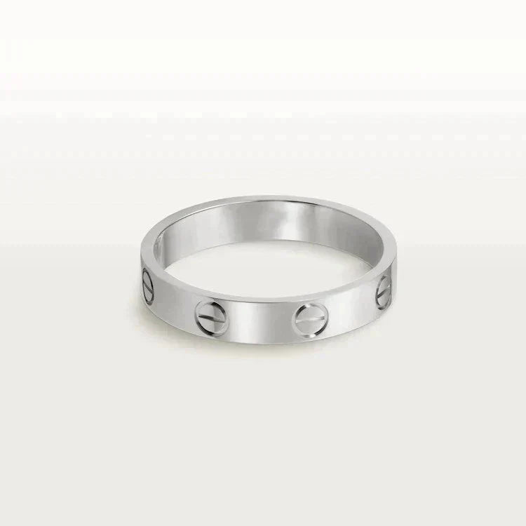 [Love Lucky]LOVE RING 4MM 1 DIAMOND SILVER